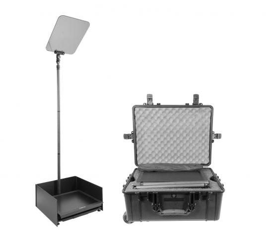 StagePro Presidential Teleprompter (Single Series) with Carbon Pole, High Bright Monitor and Travel Case 